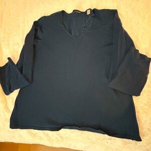 Women's Blue V-Neck Sweater Top XL teal